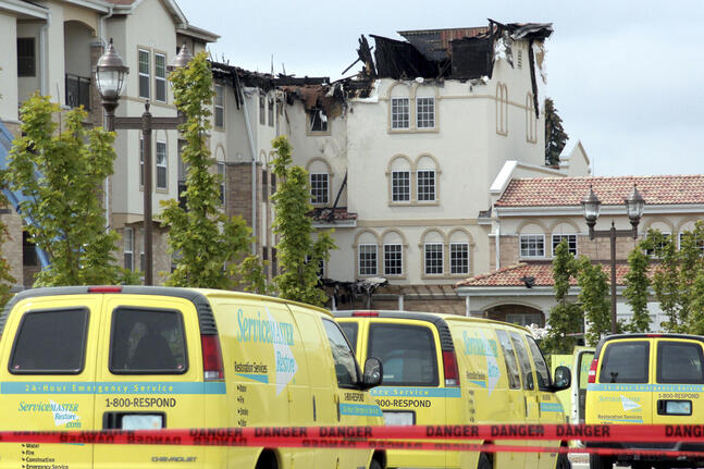 Fire handled by ServiceMaster
